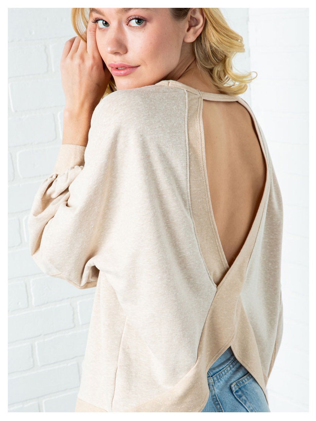 Open Back Cross Wrap Pull Over