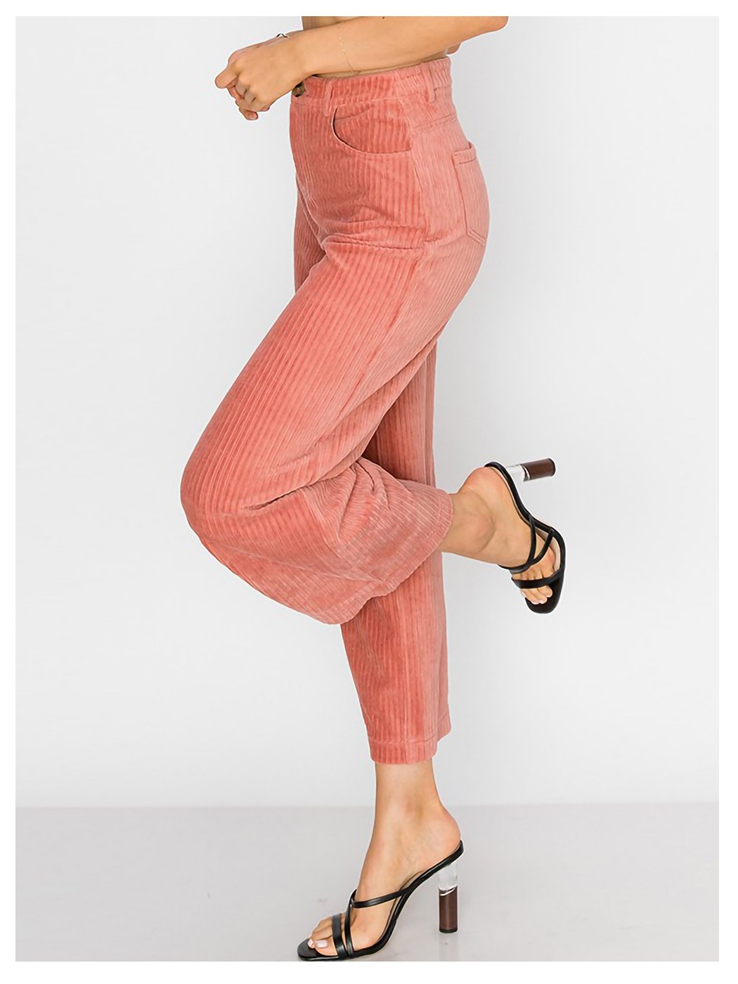 Culottes de pana de tiro alto