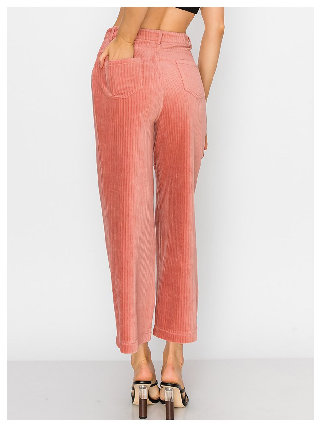Culottes de pana de tiro alto