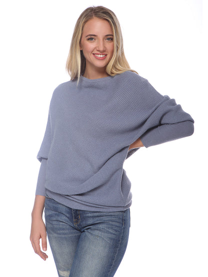 Off Shoulder Knit Batwing Sweater
