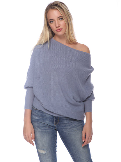 Off Shoulder Knit Batwing Sweater