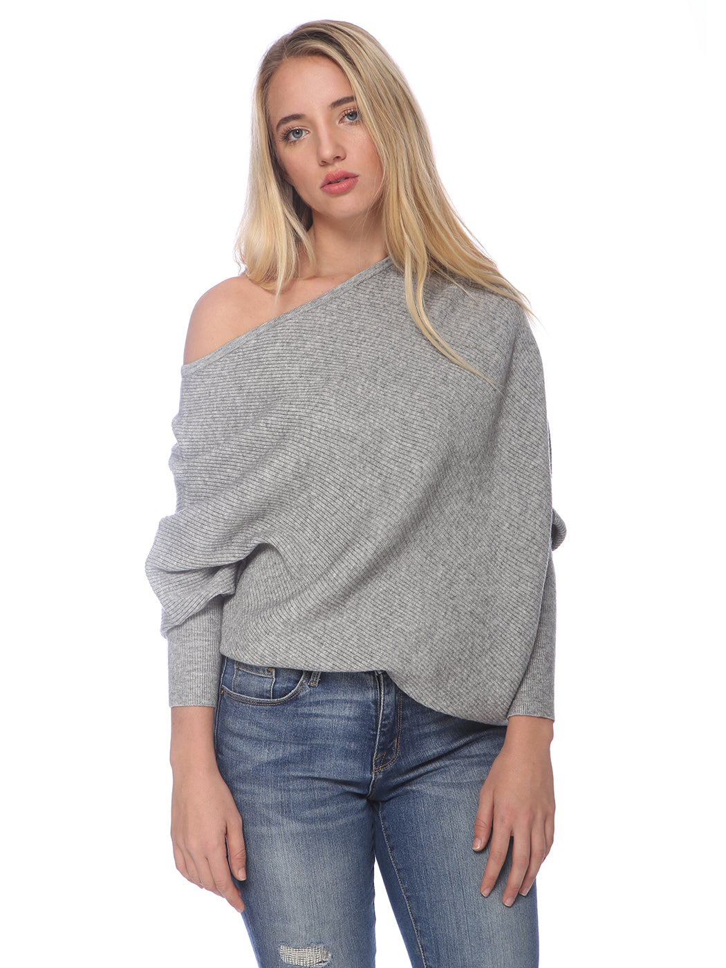 Off Shoulder Knit Batwing Sweater