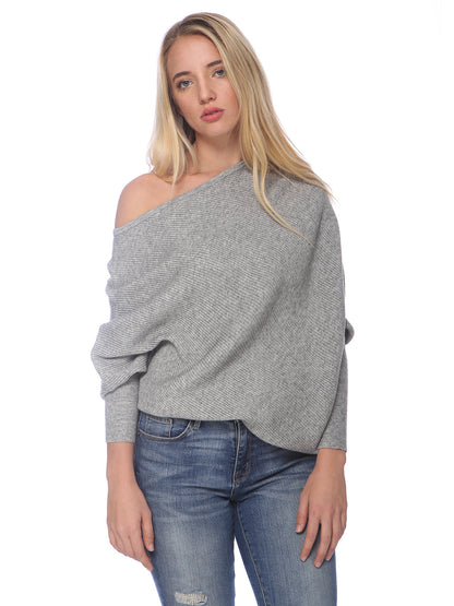 Off Shoulder Knit Batwing Sweater