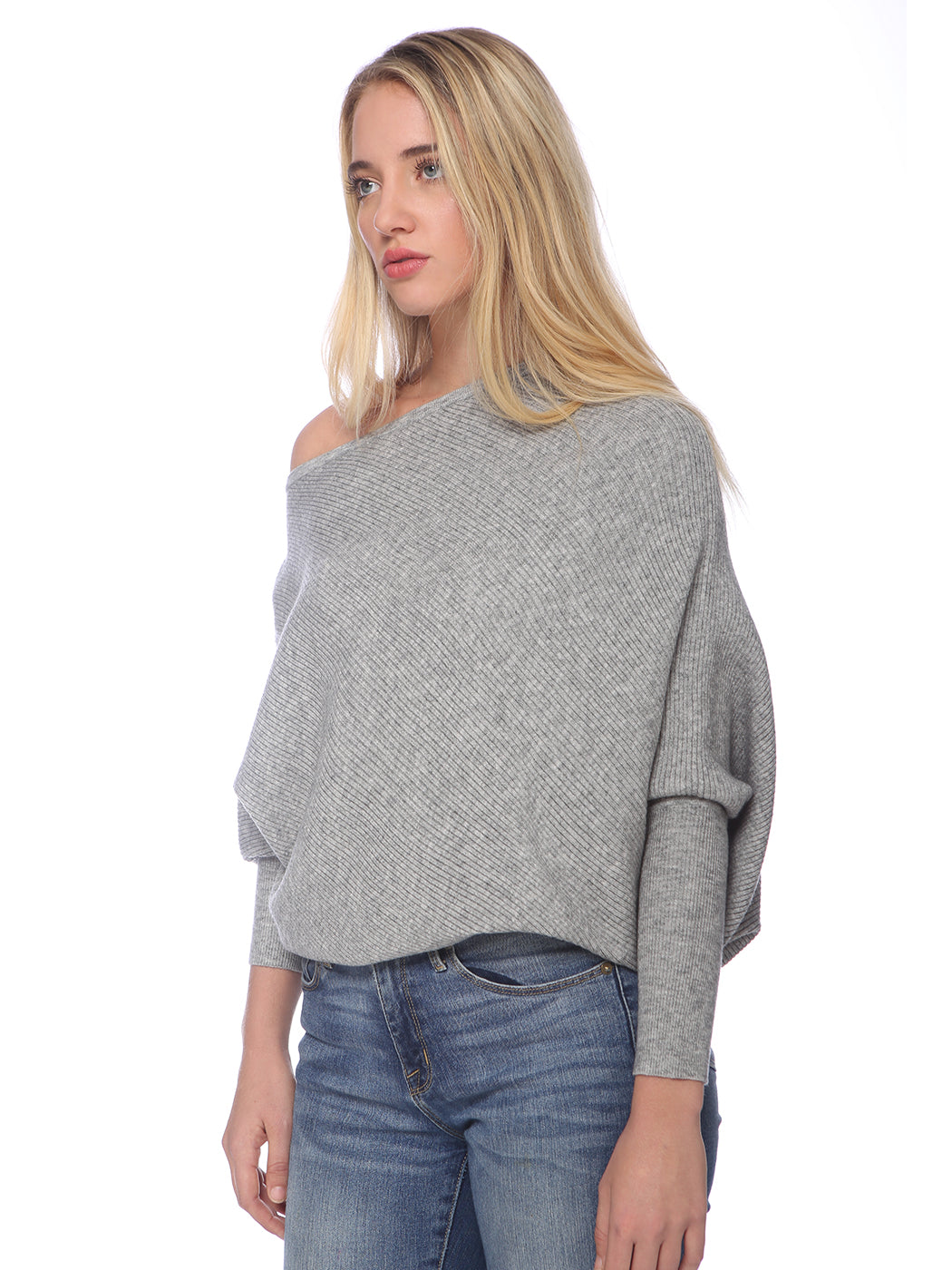 Off Shoulder Knit Batwing Sweater