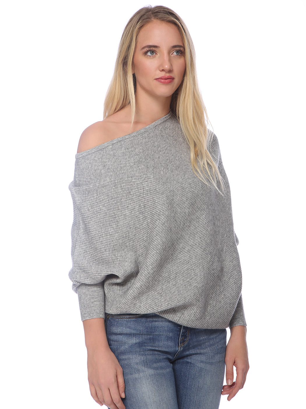 Off Shoulder Knit Batwing Sweater