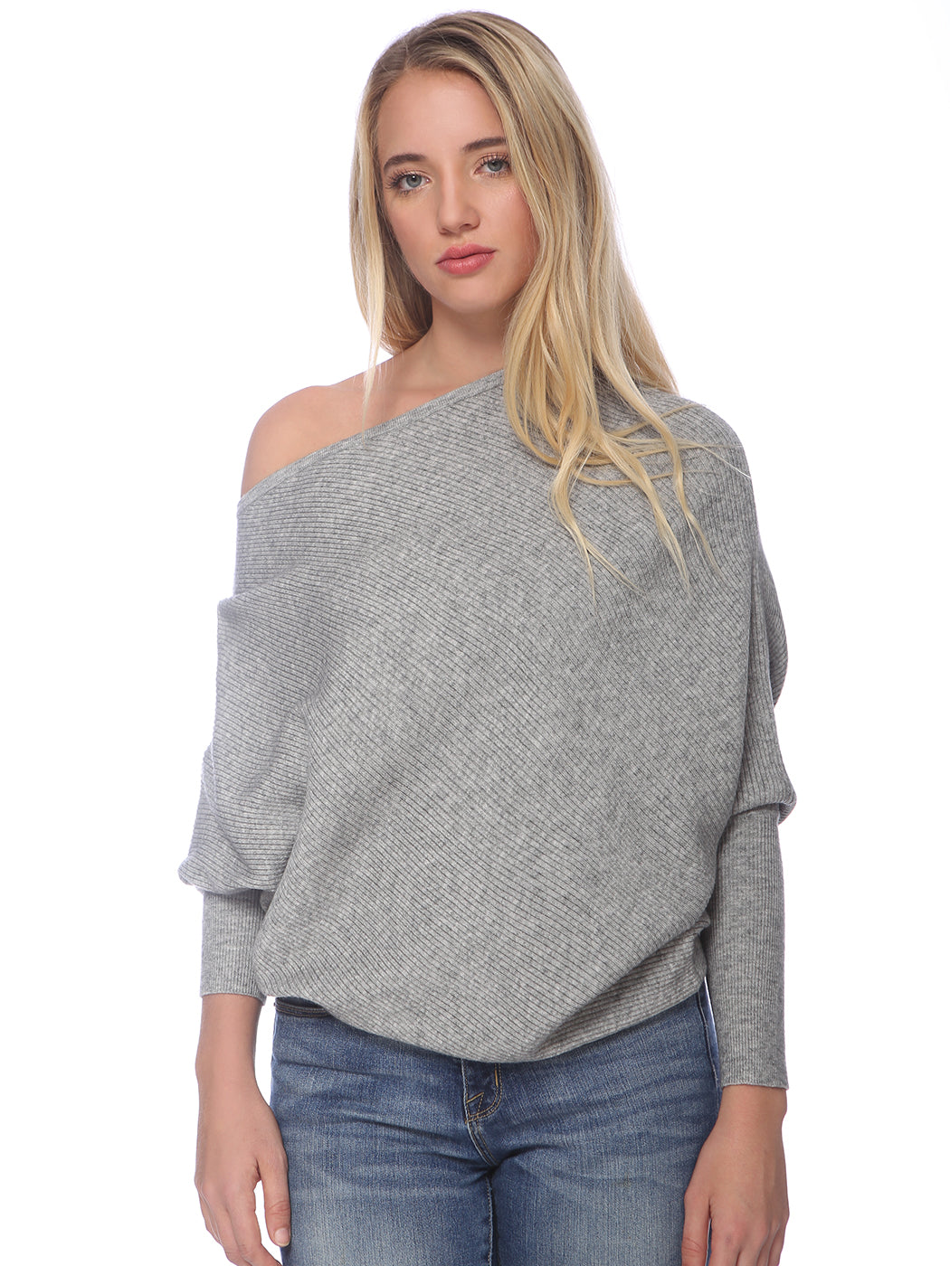 Off Shoulder Knit Batwing Sweater