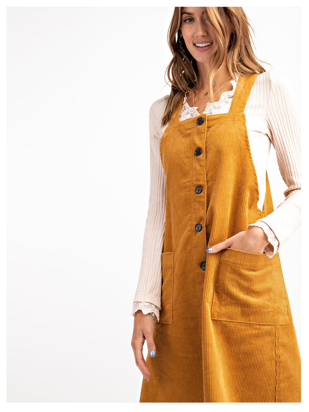 orange corduroy overall dress Corduroy Overall Dress