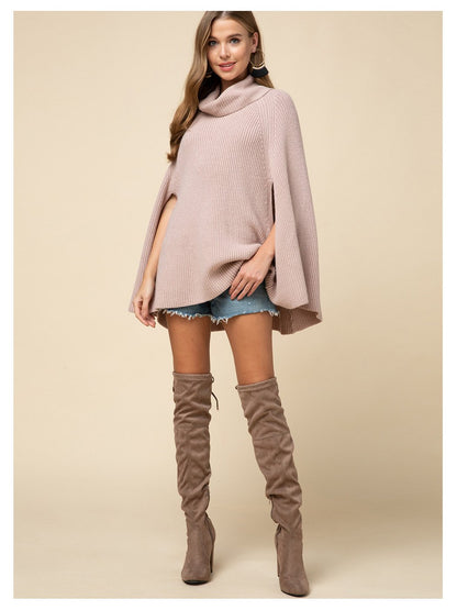 Cape Knit Cowl Neck Sweater