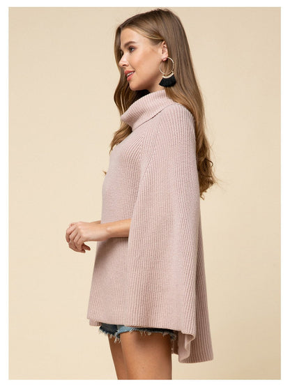 Cape Knit Cowl Neck Sweater