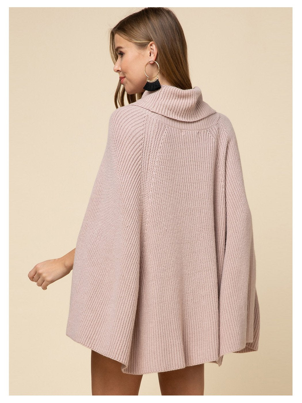 Cape Knit Cowl Neck Sweater