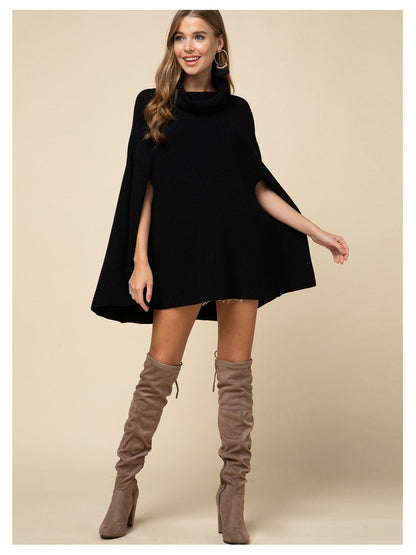 Cape Knit Cowl Neck Sweater