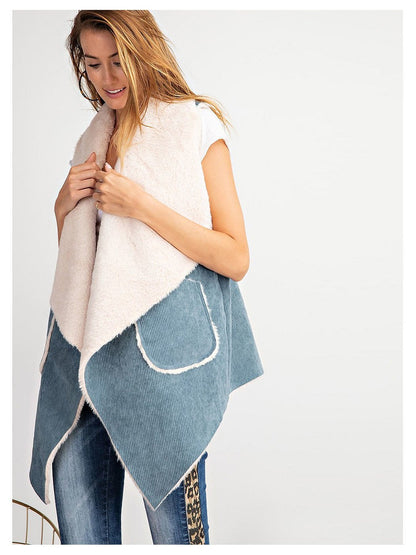 Chaleco de piel sintética de corderoy