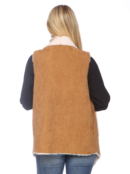 Chaleco de piel sintética de corderoy