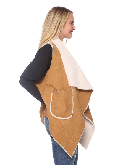 Chaleco de piel sintética de corderoy