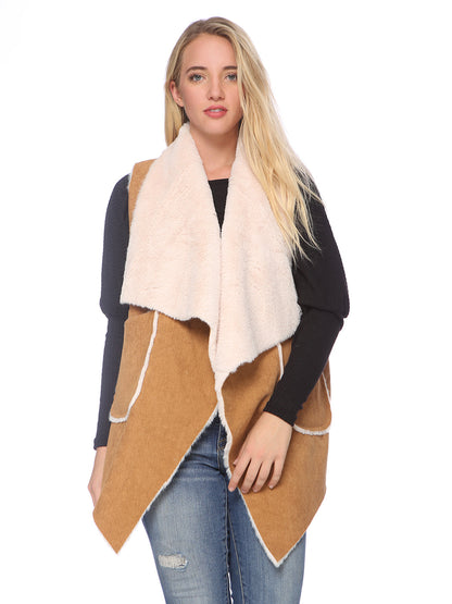 Chaleco de piel sintética de corderoy