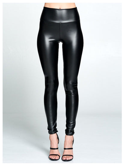 Leggings elásticos de piel sintética