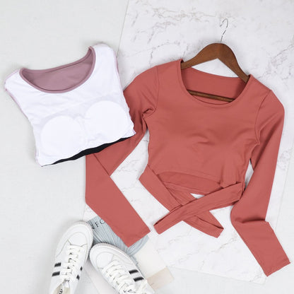 Cropped Cross Hem Yoga Top