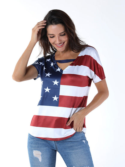 Top con cuello en V All American Girl