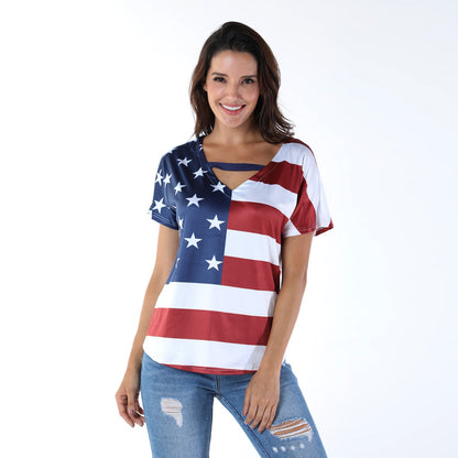 All American Girl V Neck Top