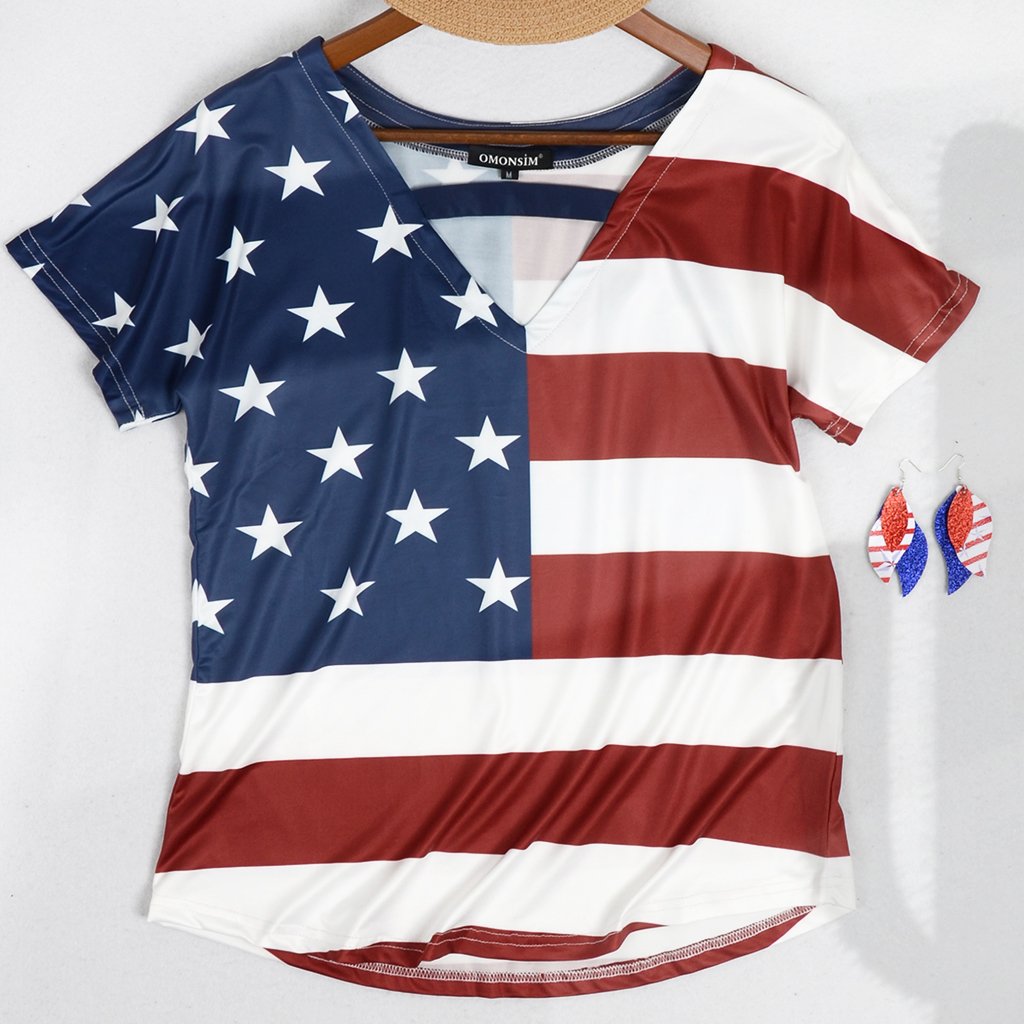 Top con cuello en V All American Girl