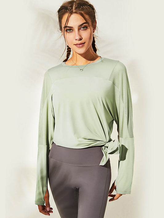 Long Sleeve Breathable Mesh Yoga Sport Tops