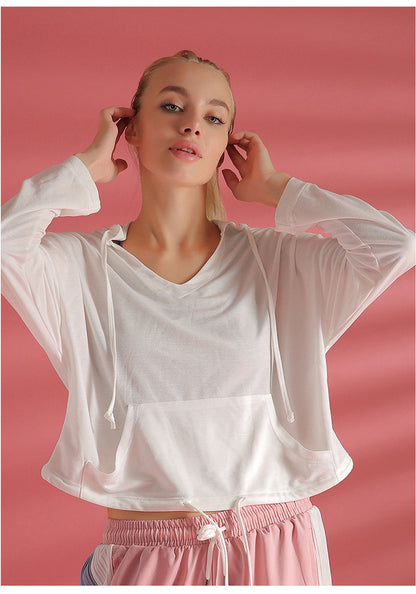 Long Sleeve Solid Hooded Sports Jacket