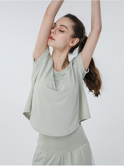 Conjunto corto de yoga para fitness informal y transpirable