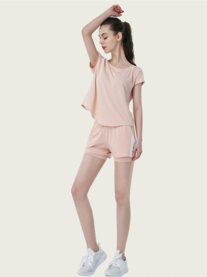 Conjunto corto de yoga para fitness informal y transpirable