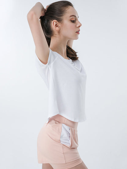 Conjunto corto de yoga para fitness informal y transpirable
