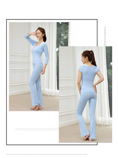 Conjunto de yoga, fitness, danza y deportes con mangas 3/4