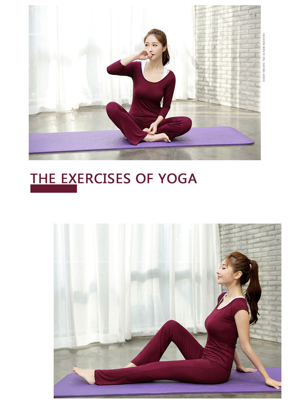 Conjunto de yoga, fitness, danza y deportes con mangas 3/4
