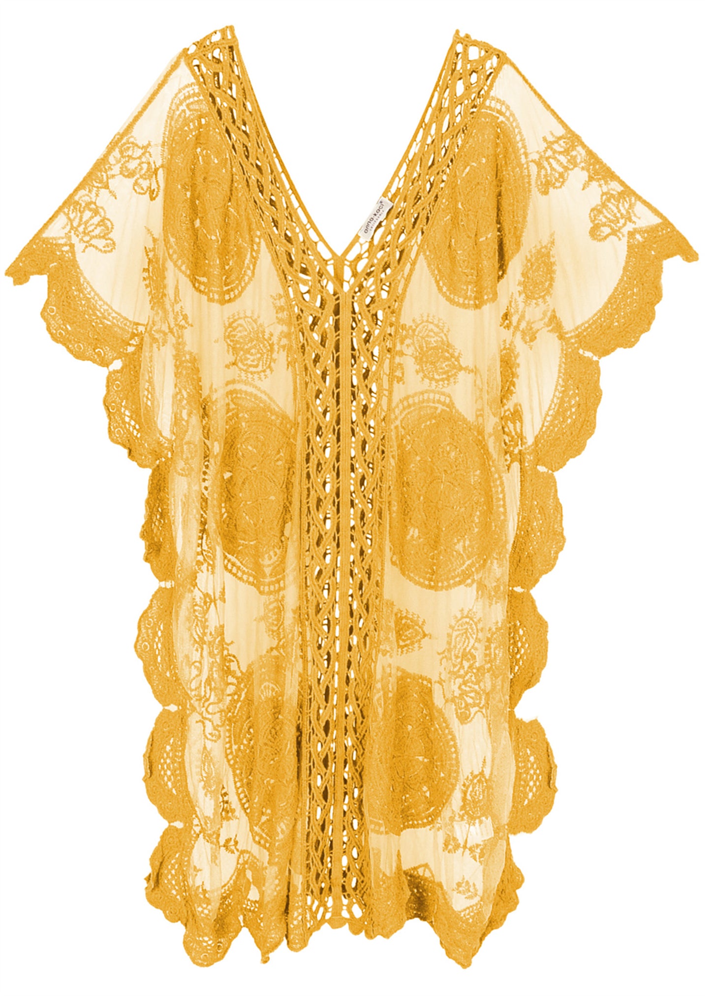 Cárdigan de crochet de encaje para mujer, traje de baño de bikini largo transparente 