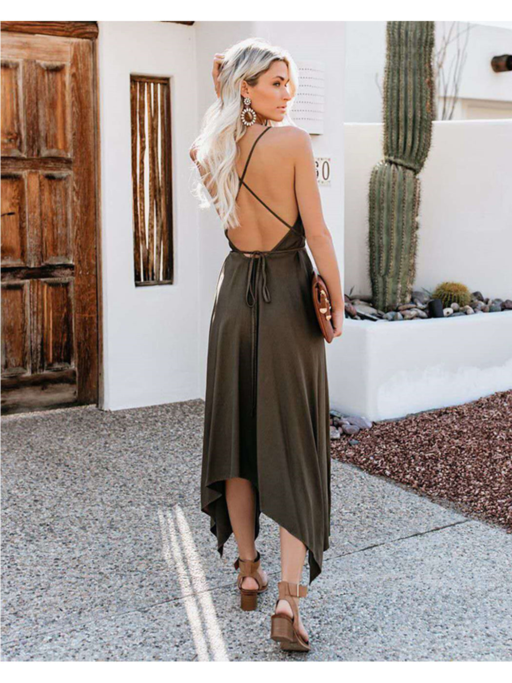 Handkerchief Maxi Backless Strap Dress – Anna-Kaci
