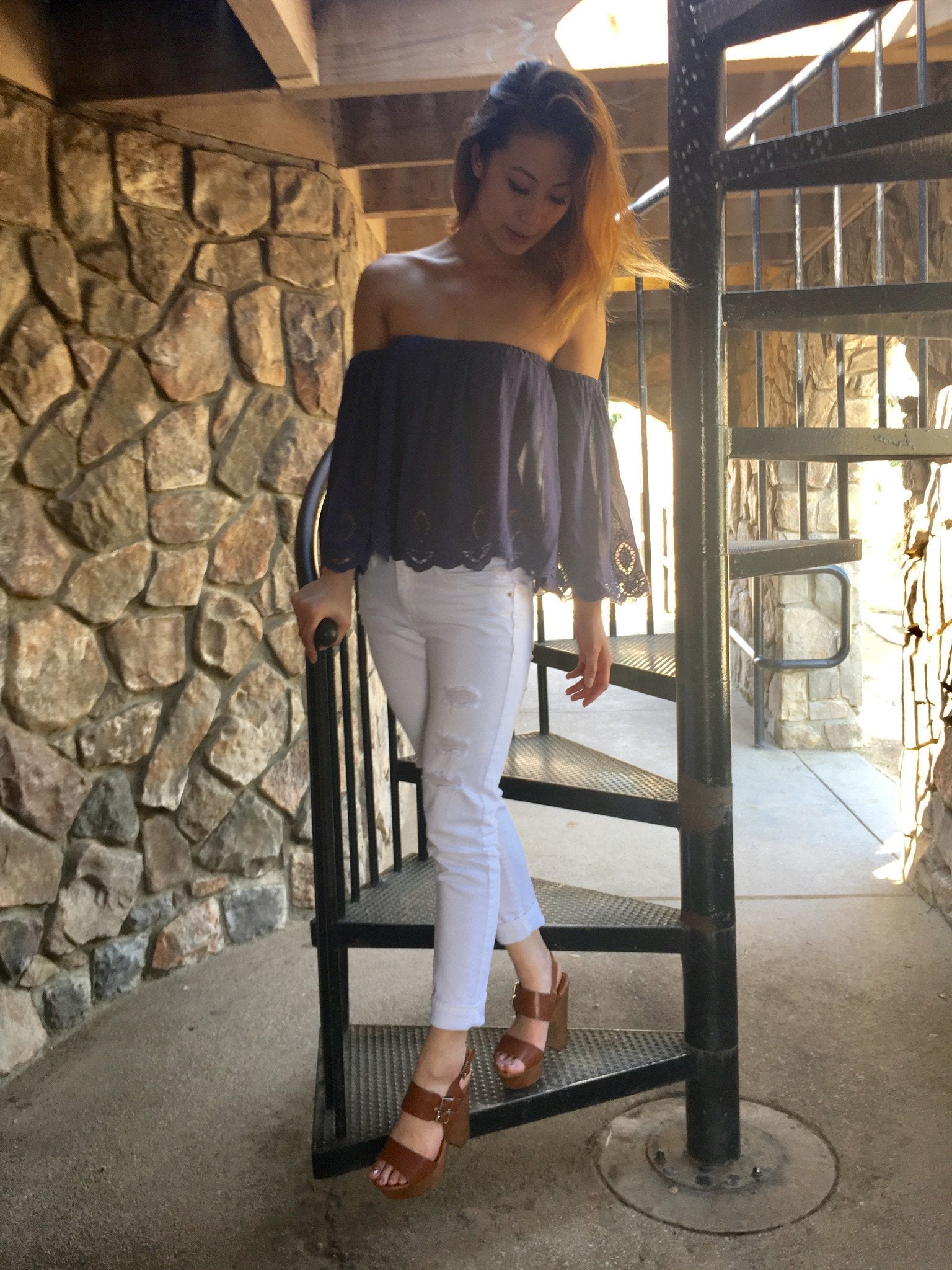Top bordado con hombros descubiertos de Free Spirit