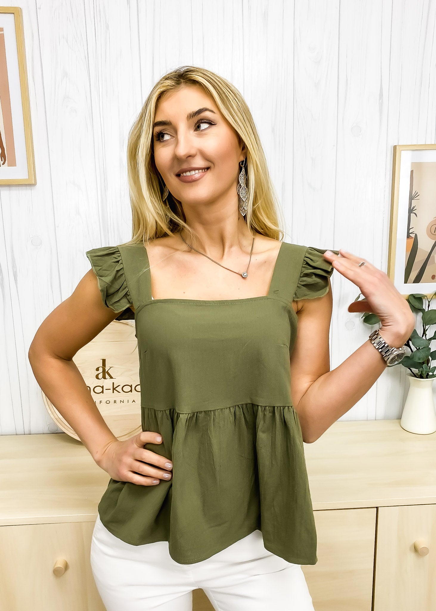Ruffle Peplum Light Top