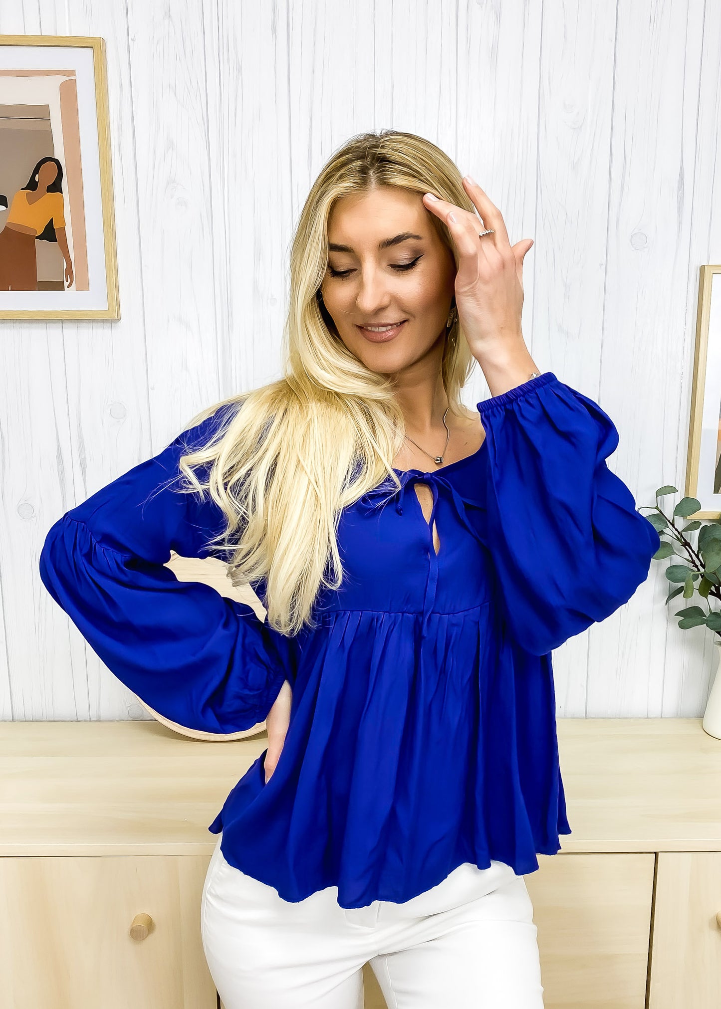 Blusa relajada, ligera y fruncida