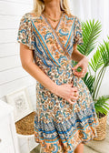 Vestido cruzado con estampado bohemio