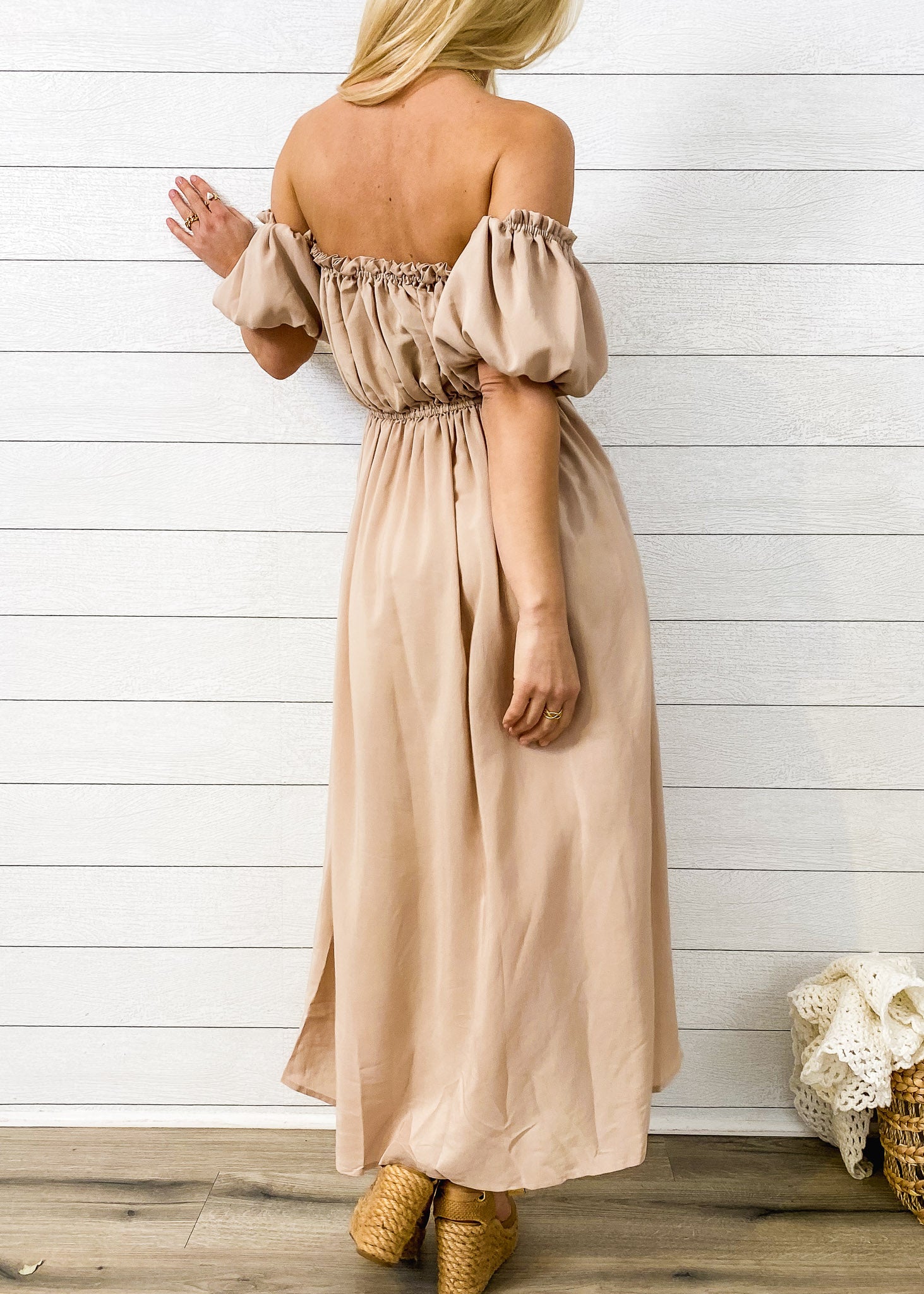 Anna-Kaci Mujeres Blanco Verano Otoño Renacimiento Vestidos Casual Boho Manga Linterna Hombros Descubiertos Vestido Largo Hada