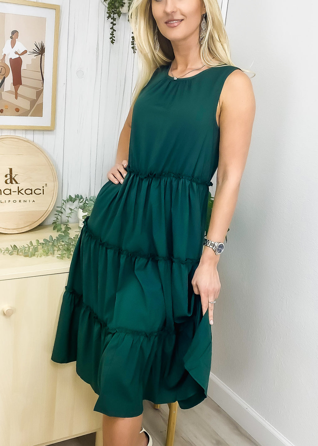 Vestido veraniego de campo con volantes en capas 