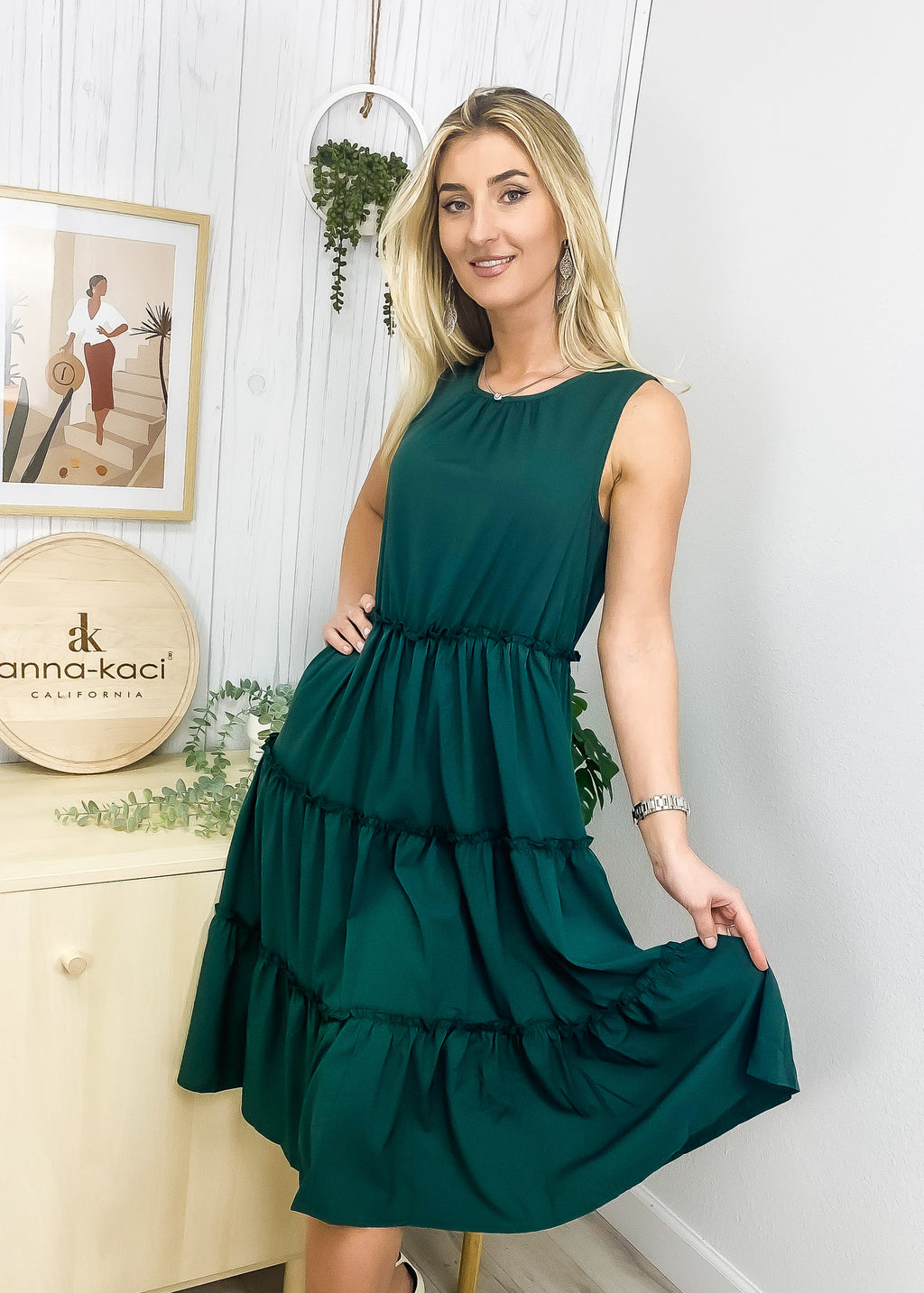 Vestido veraniego de campo con volantes en capas 