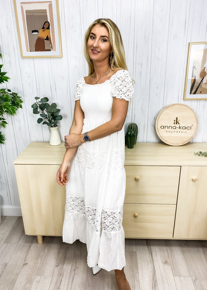 Off Shoulder Lace Maxi Dress