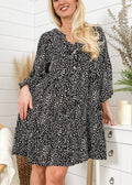 Drop Shoulder Cheetah Print Dress