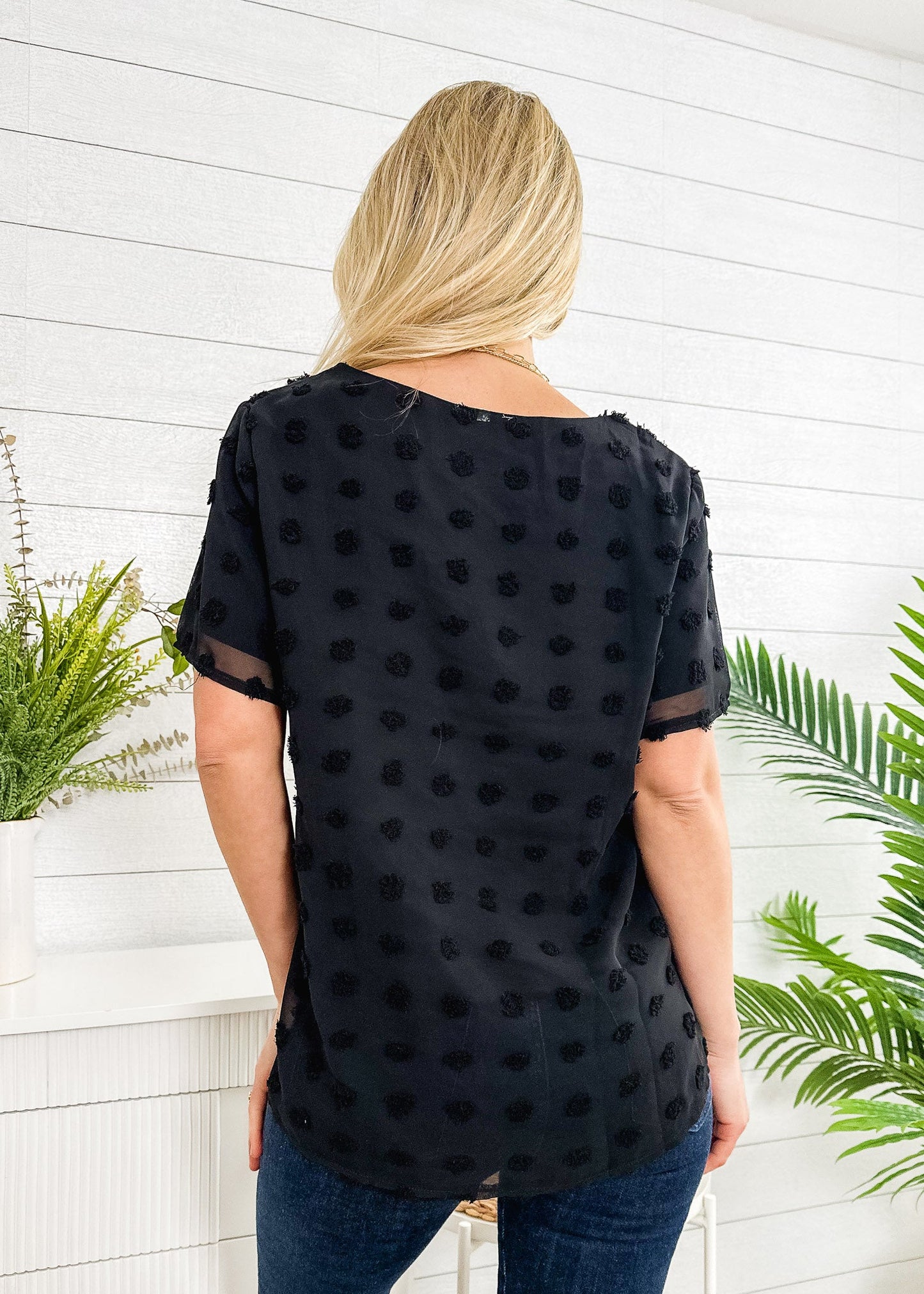 Blusa de lunares con pinzas fácil de usar para todos los días