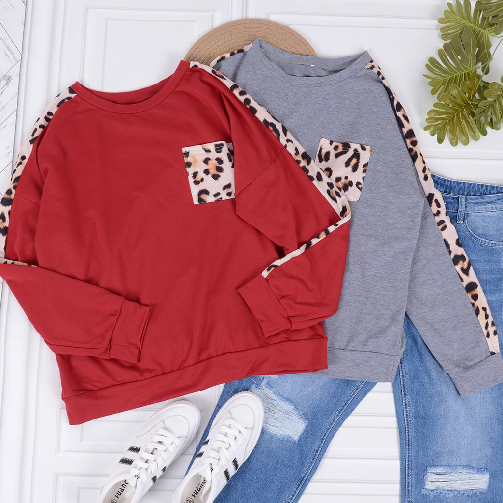 Jersey de otoño con estampado de leopardo 