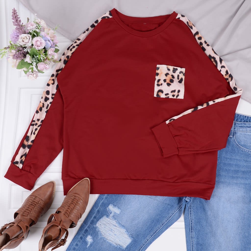 Jersey de otoño con estampado de leopardo 