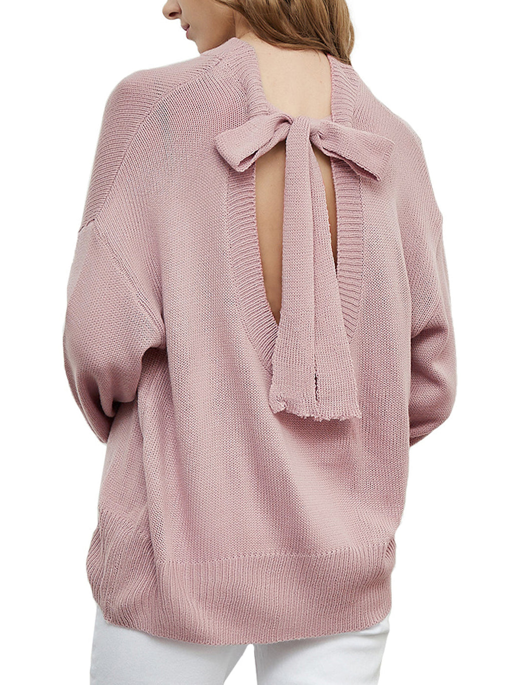Love Tie Puffed Sleeve Sweater