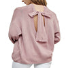 Love Tie Puffed Sleeve Sweater