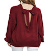 Love Tie Puffed Sleeve Sweater