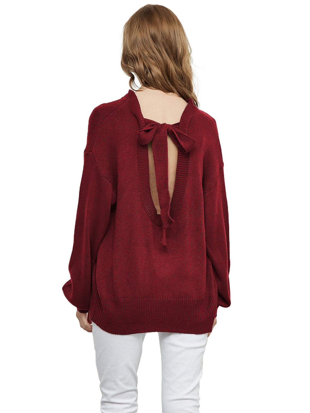 Love Tie Puffed Sleeve Sweater