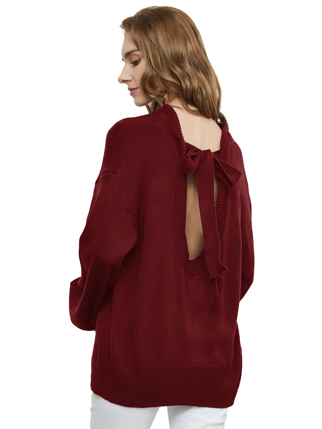 Love Tie Puffed Sleeve Sweater